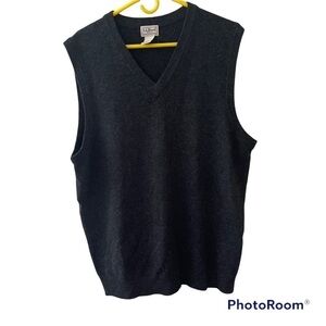 LL bean 100 percent lambs wool vest mens size L-T